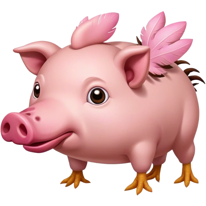 Chicken with a pig head  emoji