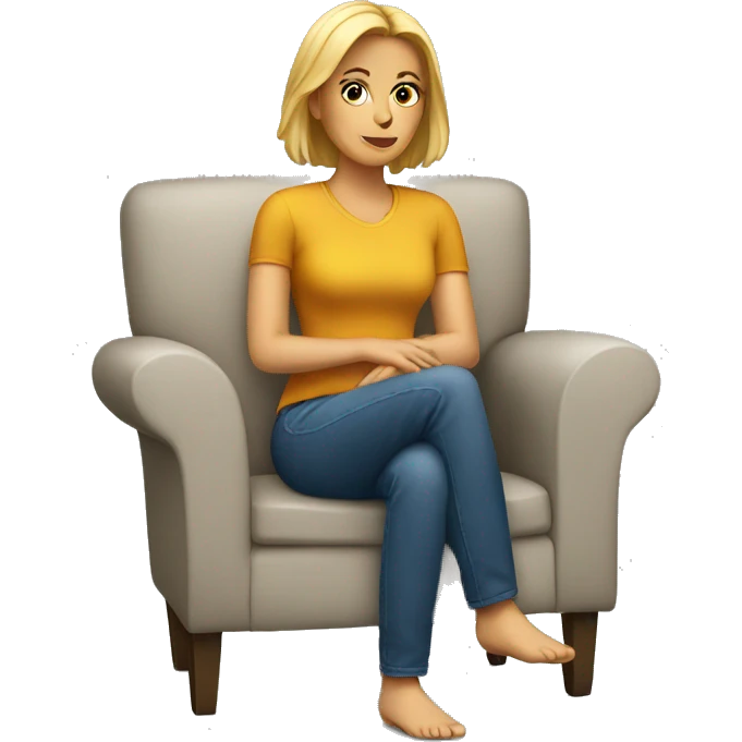 white woman sitting on chair  emoji