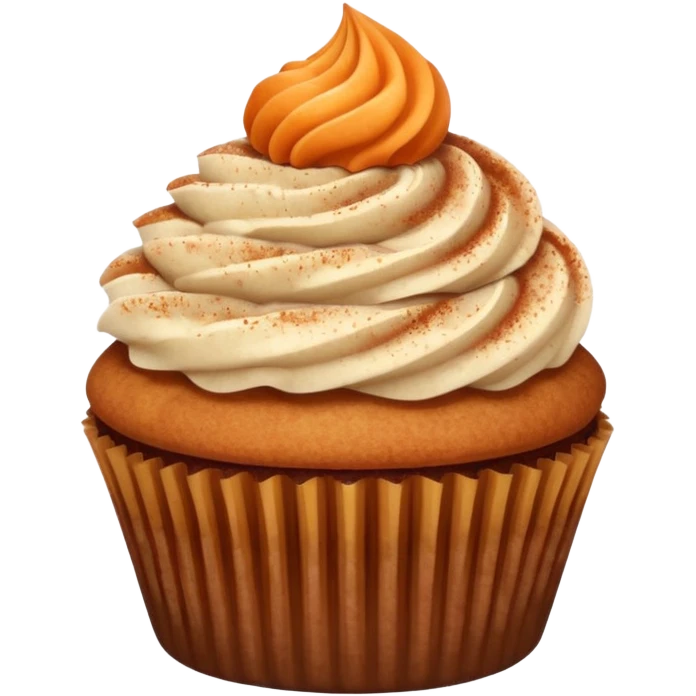 cupcake with cinnamon dusting & apricot slice on top emoji