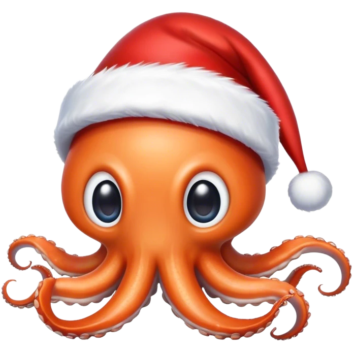 Squid with Santa hat emoji