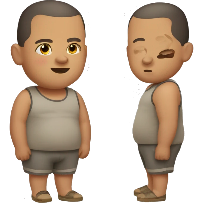 Fat boy with buzz cut  emoji