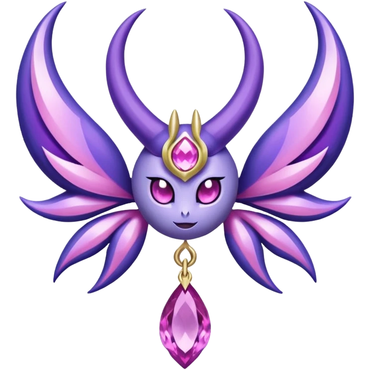 Pokemon legendary purple and pink crystal lunala emoji