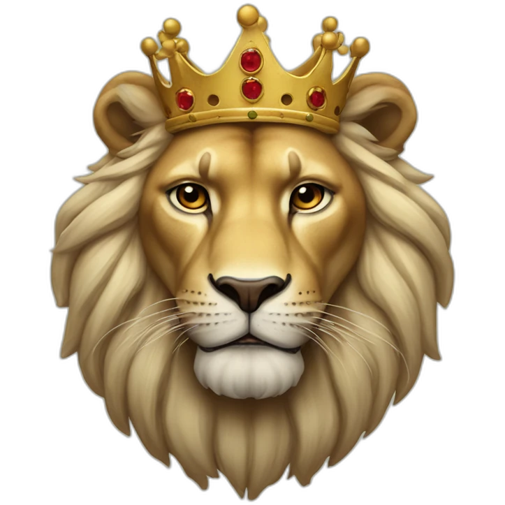 Leão com coroa de rei emoji