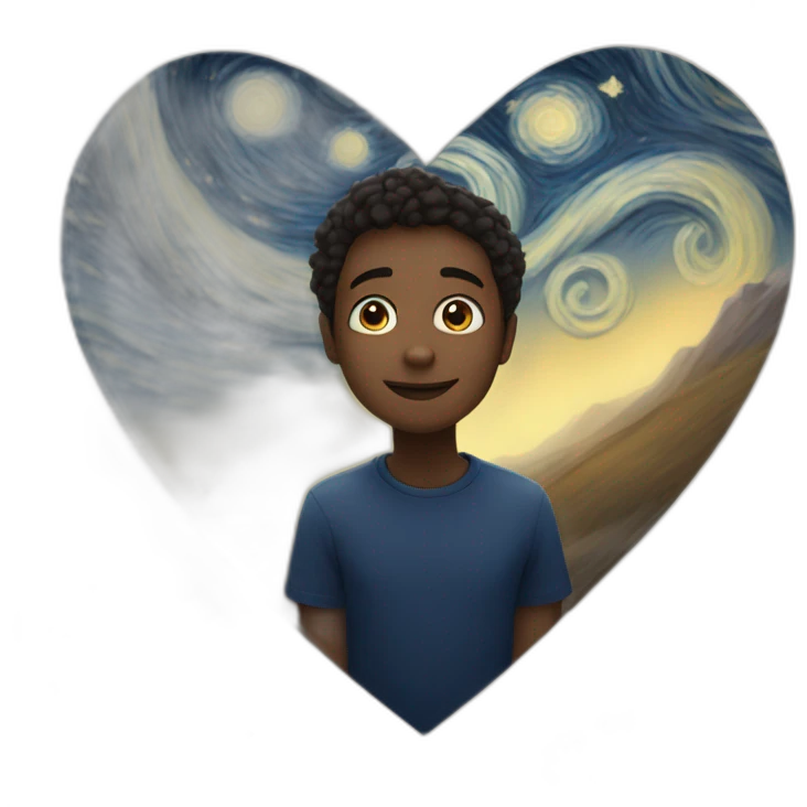 "starry night" inside a heart Human emoji