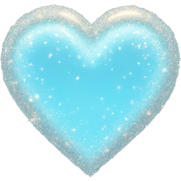 Pastel blue sparkling heart emoji