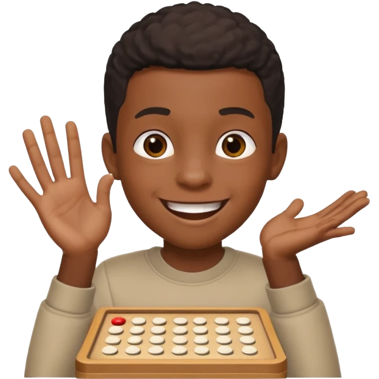 Black Boy playing a game emoji