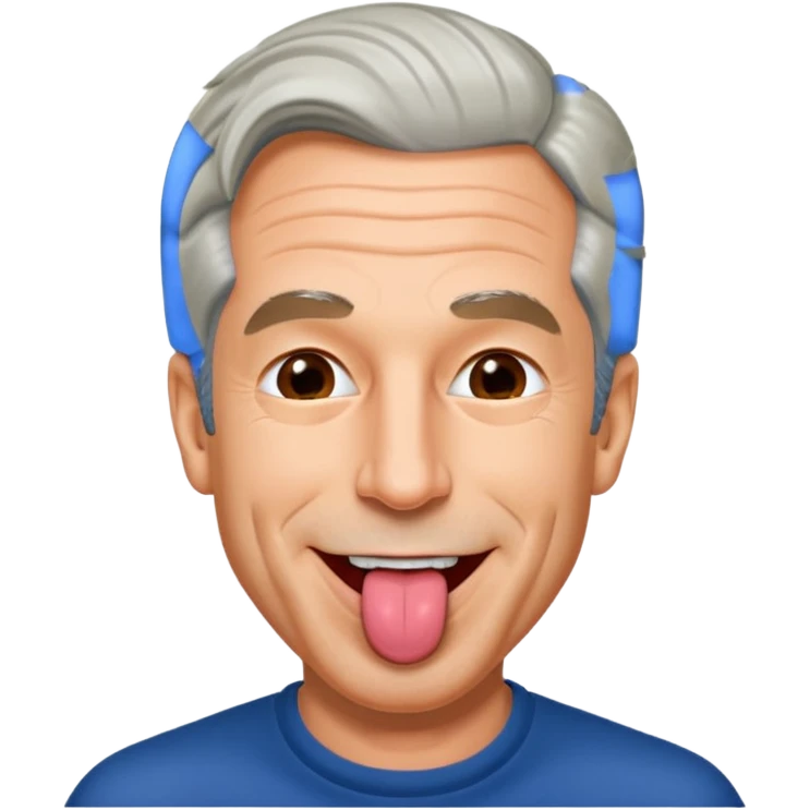 Jeffrey Epstein with tongue out emoji
