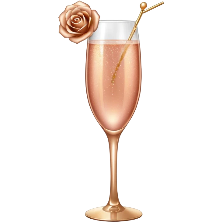 Glittery rose gold mocktail emoji