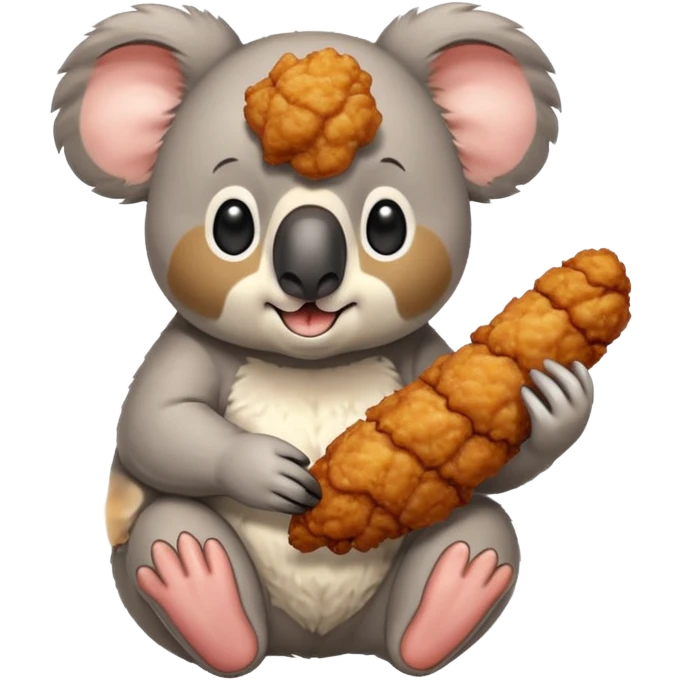 un koala comiendo una pieza de pollo emoji