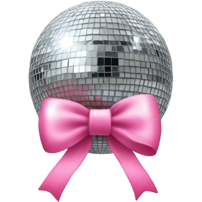 Mirrorball with pink bow on top emoji
