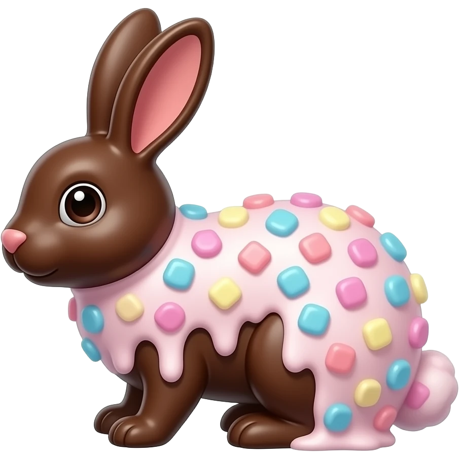 Cotton candy the bunny chocolate emoji