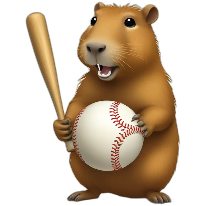 capybara playing baseball emoji