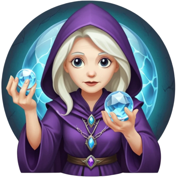 Old sorceress – Bent back, crystal ball





 emoji
