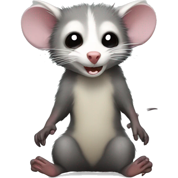 Opossum playing dead emoji