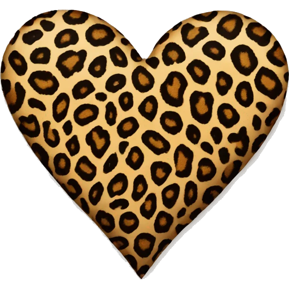 leopard print heart emoji