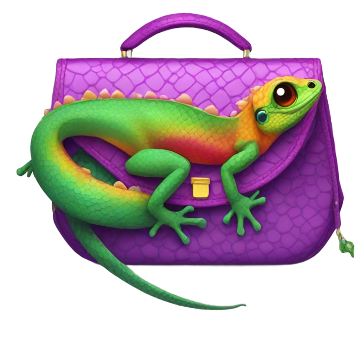Lizzard in purse emoji