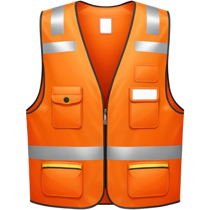 orange safety vest with reflective strips, emoji style emoji