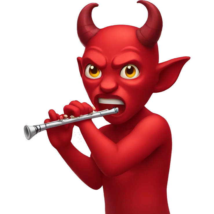 devil playing flute emoji
