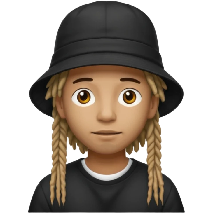 dreadlocks Street artist with black bucket hat emoji