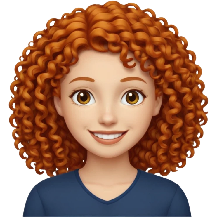 woman with ginger curly hair emoji
