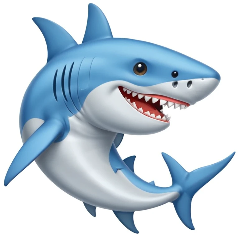Un tiburón con zapatillas azules puestas emoji