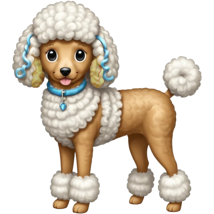 Poodle with very long legs emoji