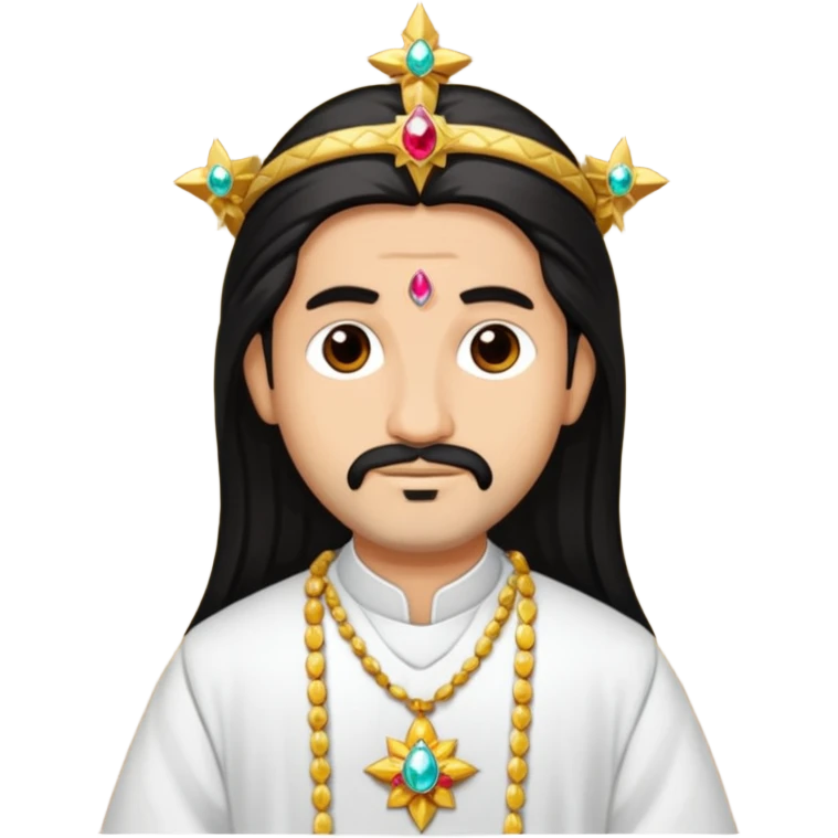 south asian star priest man long dark hair crystal emoji