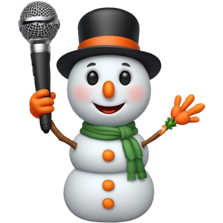 snowman with mic emoji