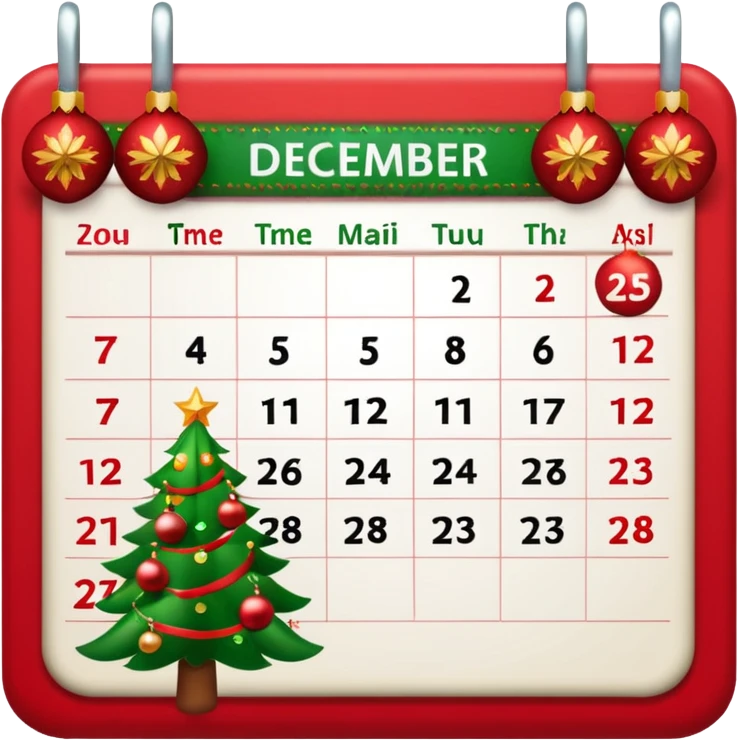 December 25 calendar emoji