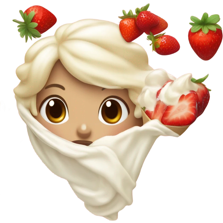Fresas con crema emoji