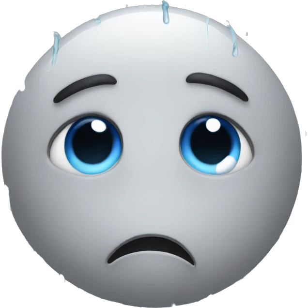 Sad emoji with eyes full of rain emoji