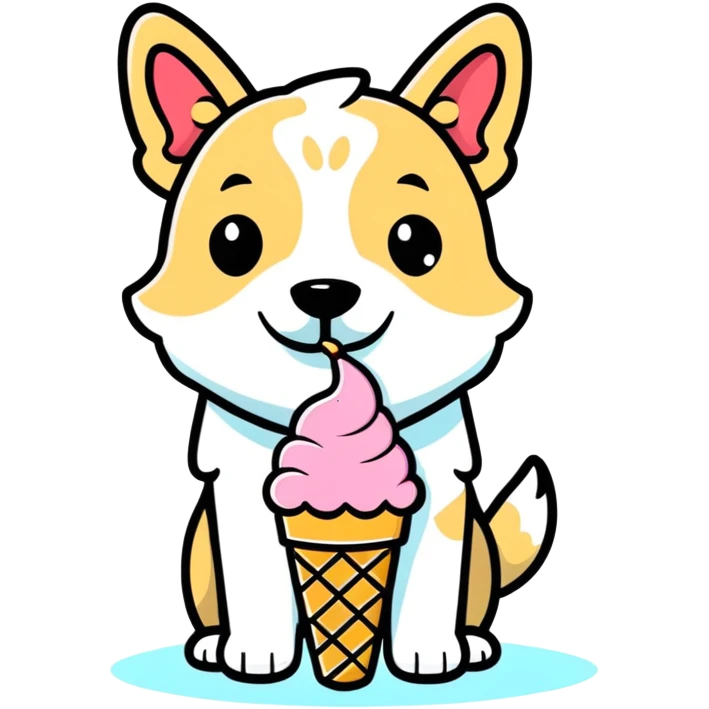 un cane con il gelato in testa emoji