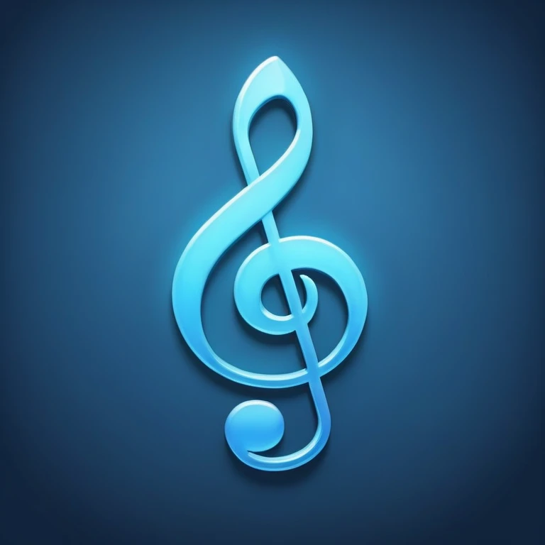 A soft blue music symbol that's aesthetic emoji