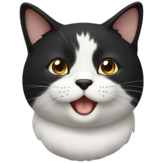 cute-fat-black-and-white-cat emoji