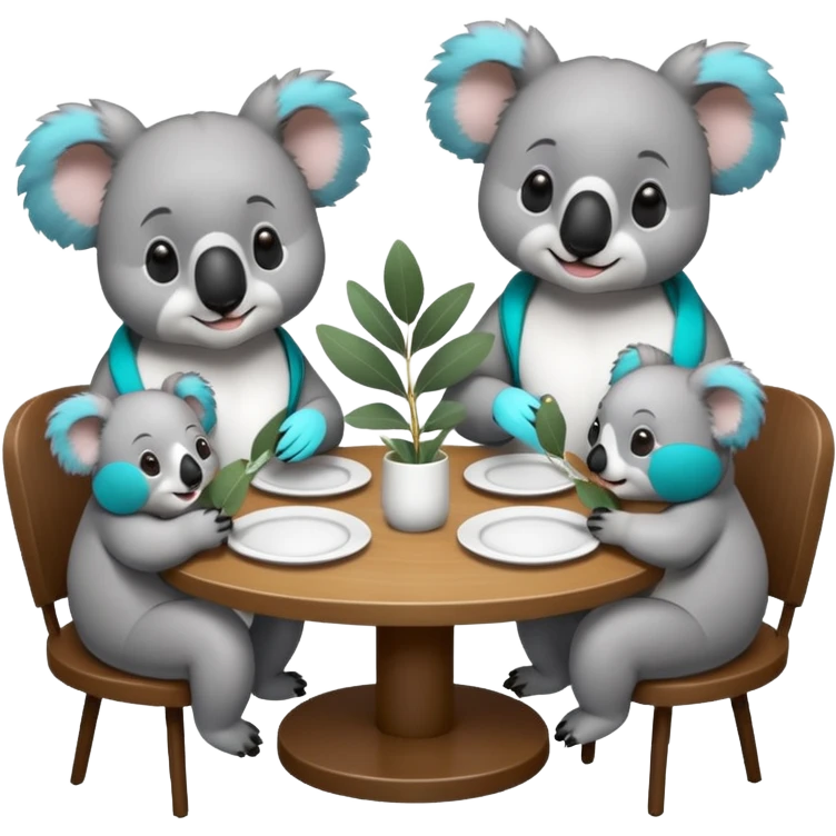 4 koalas à table emoji
