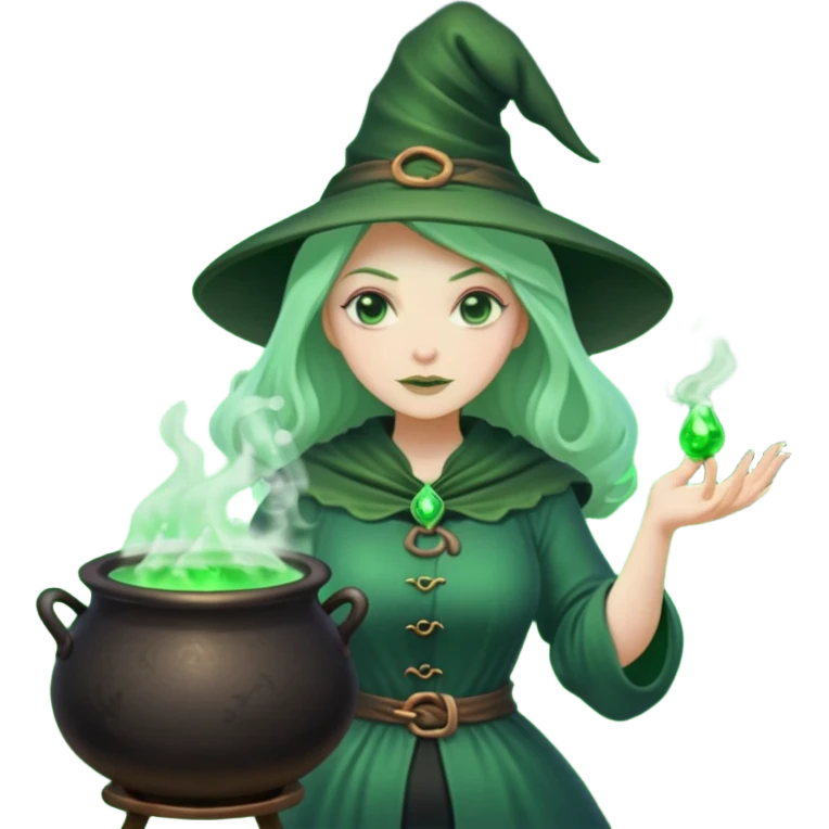 green witch cooking potion emoji