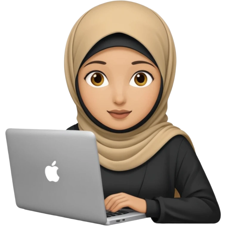 Hijabi girl loptop emoji