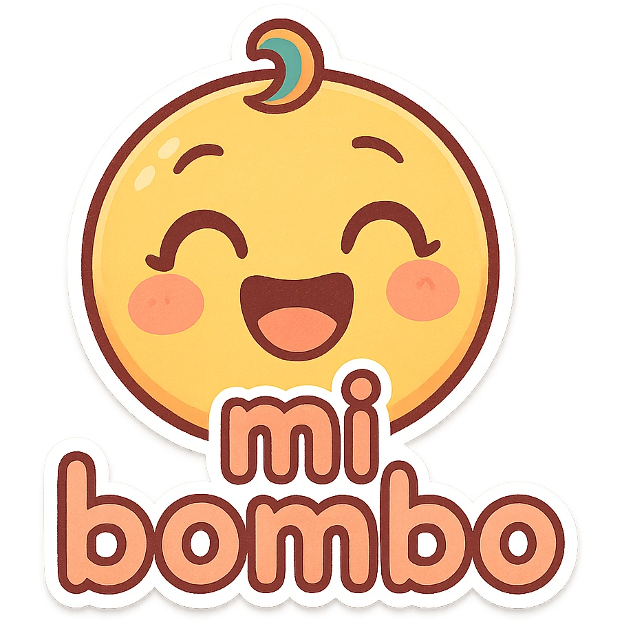emoji with the text 'mi bombo', cheerful and colorful style emoji