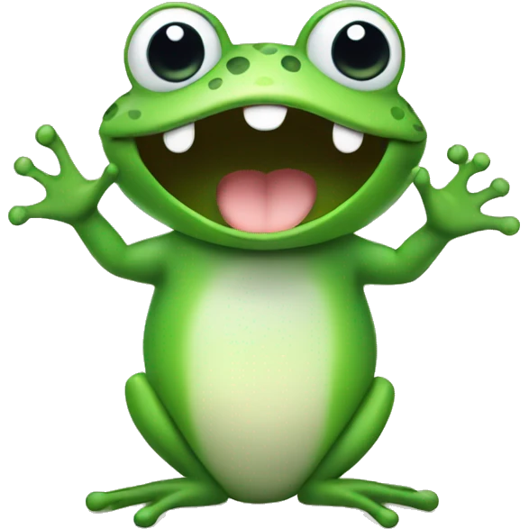 Frog waving hi emoji