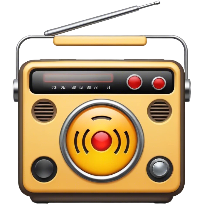 A radio with a hazard circle through it  emoji