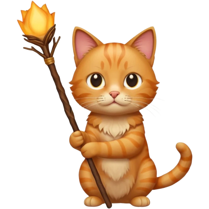 Elinde sopa tutan kedi emoji