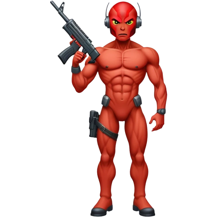 Big Buff Martian pointing rifle fullbody emoji