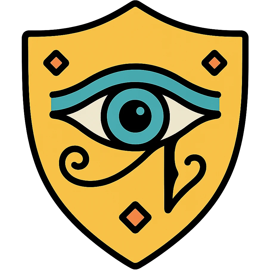 a shield with the Eye of Ibad symbol, detailed and mystical, as an icon emoji