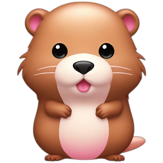 light-pink-fur-kawaii-beaver-with-big-tail emoji