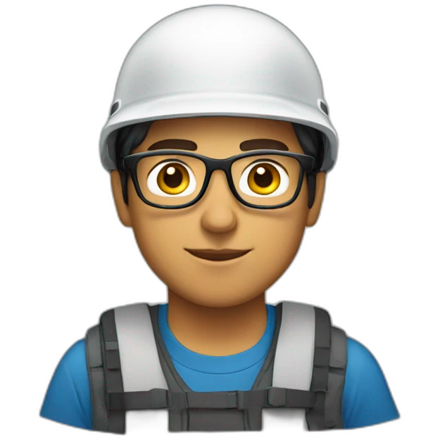 Young-man-hispanic-with-helmet-and-glasses emoji