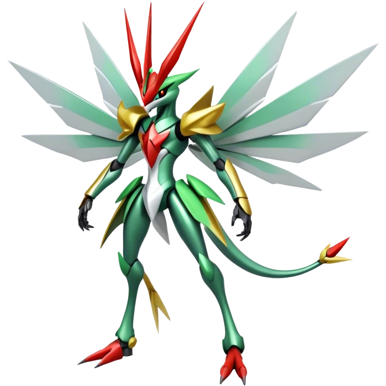 Cool Edgy Shiny Ethereal Legendary Kartana-Digimon-Scizor-hybrid full body emoji