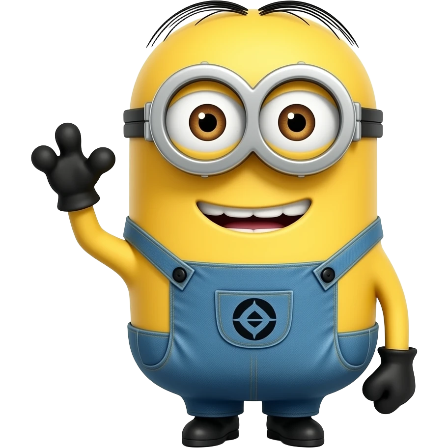 Waving Bob the minion from despicable me emoji