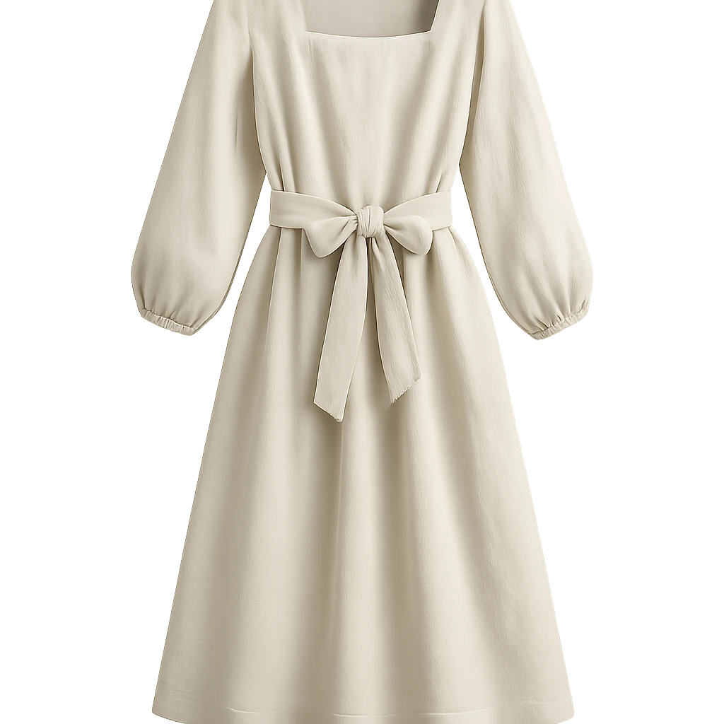European women's linen dress, no person, white background emoji