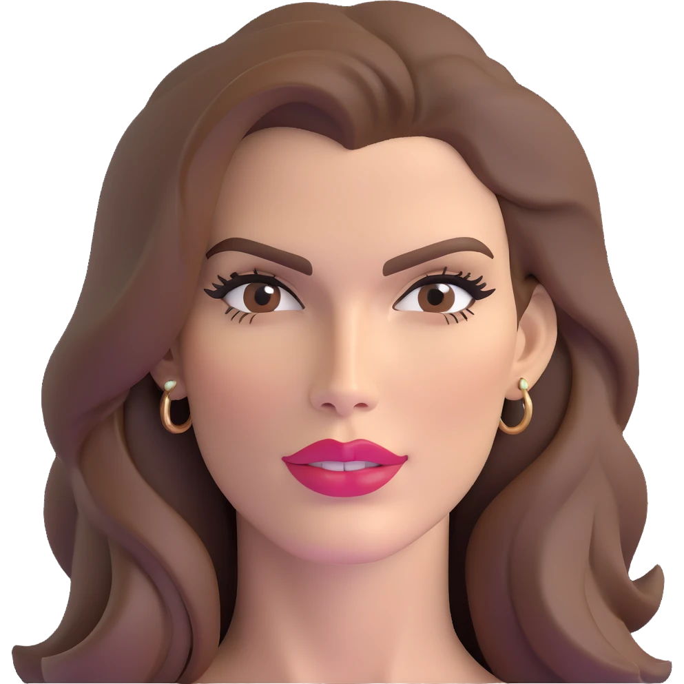 Cindy Crawford legendary supermodel with beauty mark above her lip, brown hair emoji
