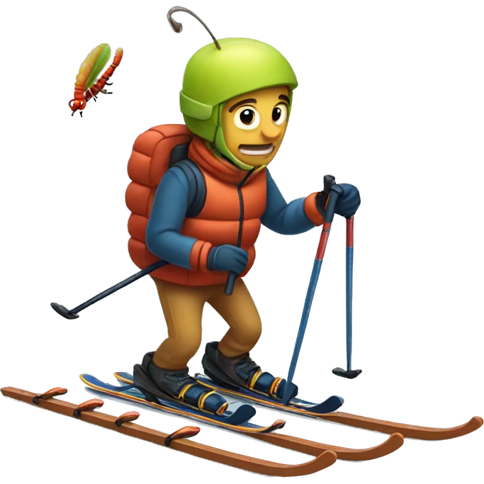 Centipede skiing emoji